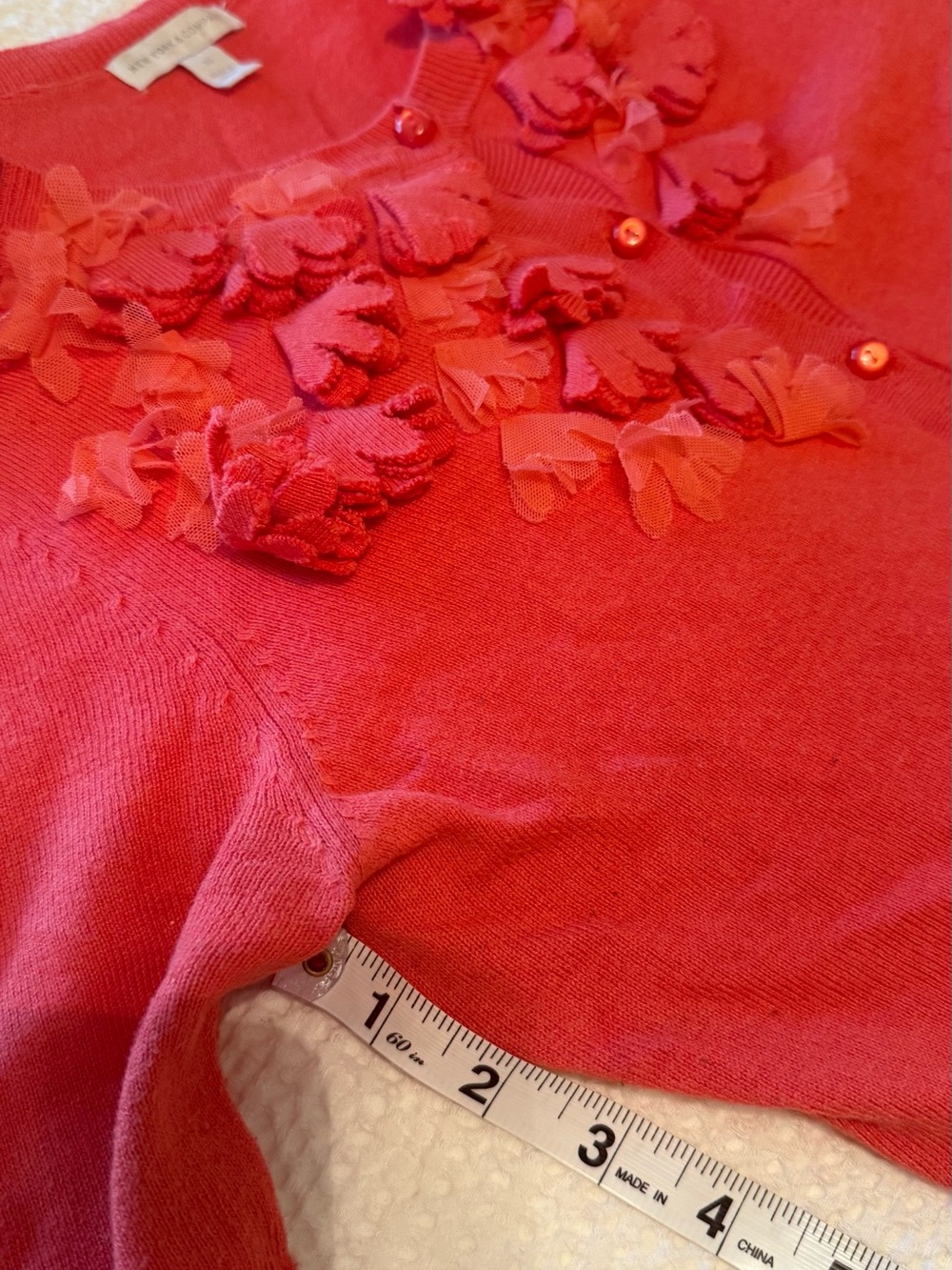 New York & Company | Coral 3/4 Sleeve Cardigan | Size XS - Picture 9 of 9